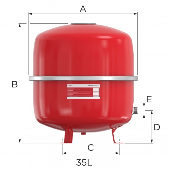 Raztezna posoda Flamco Flexcon Premium 35 l 1,5 bar