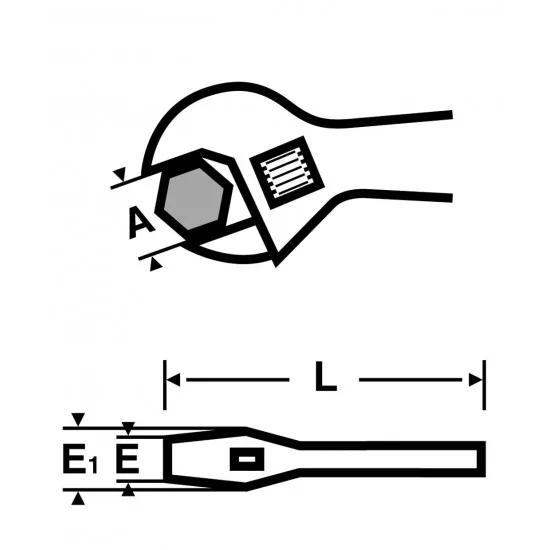 Virax 0170 Ključ s polžem in širokim razmakom čeljusti-